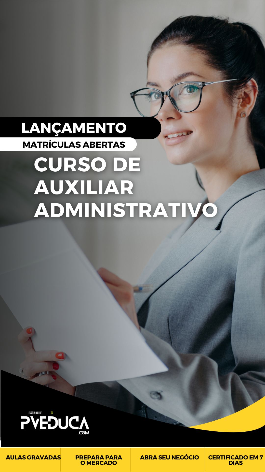 Curso de Auxiliar Administrativo Pveduca Banner