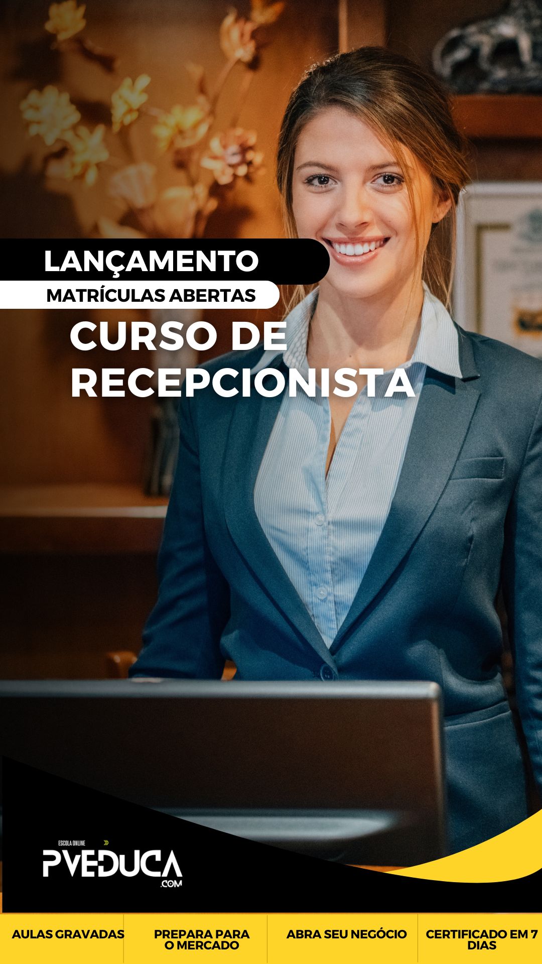 Curso de Recepcionista Profissional BlackFriday PVEduca.com